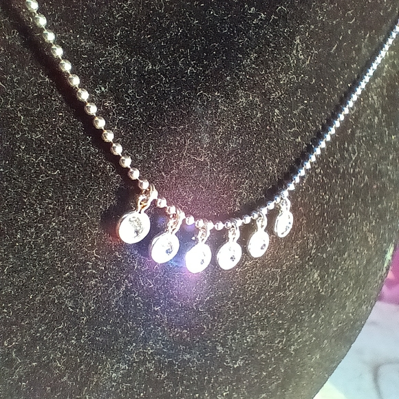 Source Unknown Jewelry - .925 Silver & 6 CZ Italian Necklace